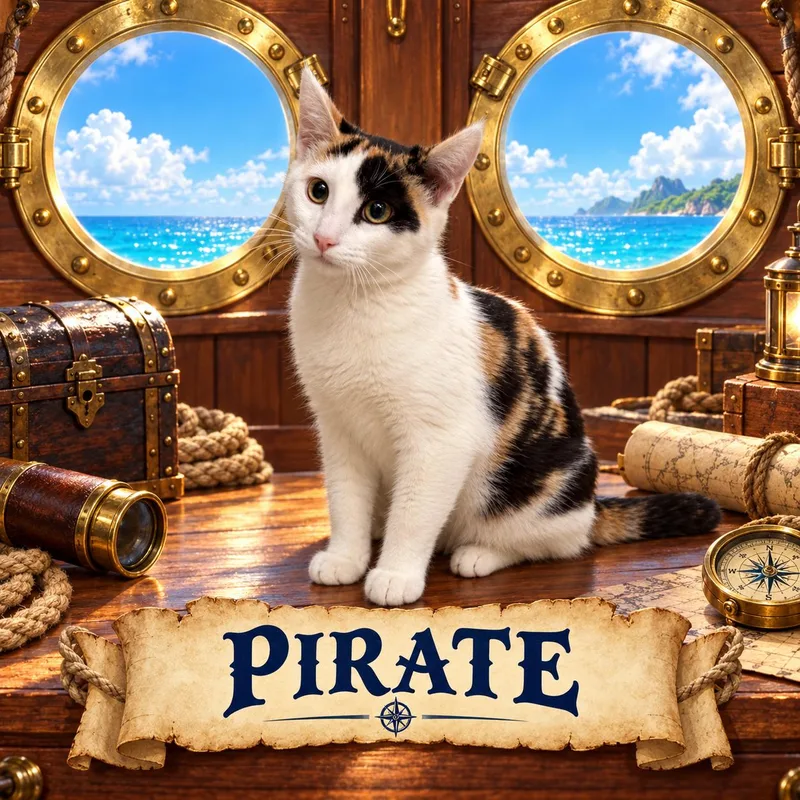 A baby medium-sized female Domestic Short Hair cat named Pirate for adoption in Dixon, CA