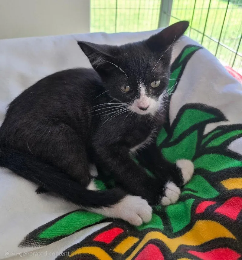 A baby medium-sized male Domestic Short Hair cat named Skipper for adoption in Seal Beach, CA