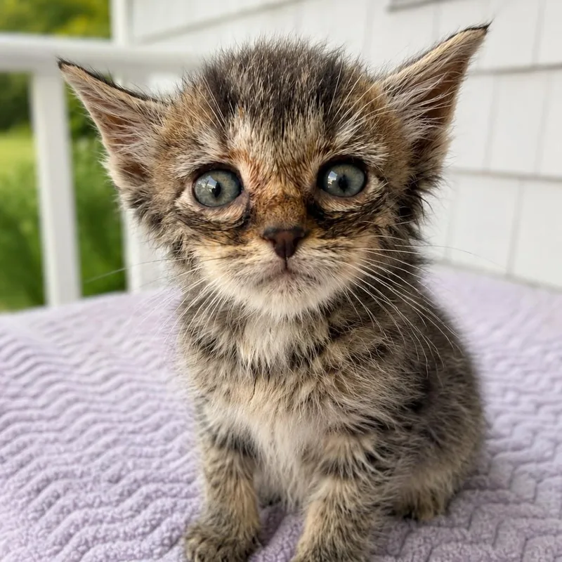 A baby small-sized male Gray / Blue / Silver Domestic Short Hair cat named Tapenade In Stevensville for adoption in Alexandria, VA