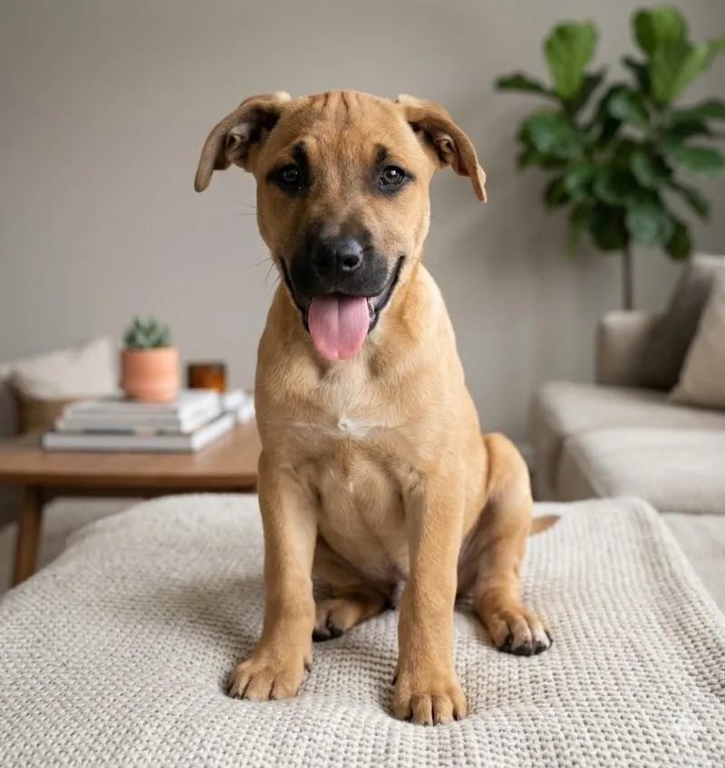 A baby medium-sized male Yellow / Tan / Blond / Fawn Hound dog named Rings for adoption in Brookeville, MD