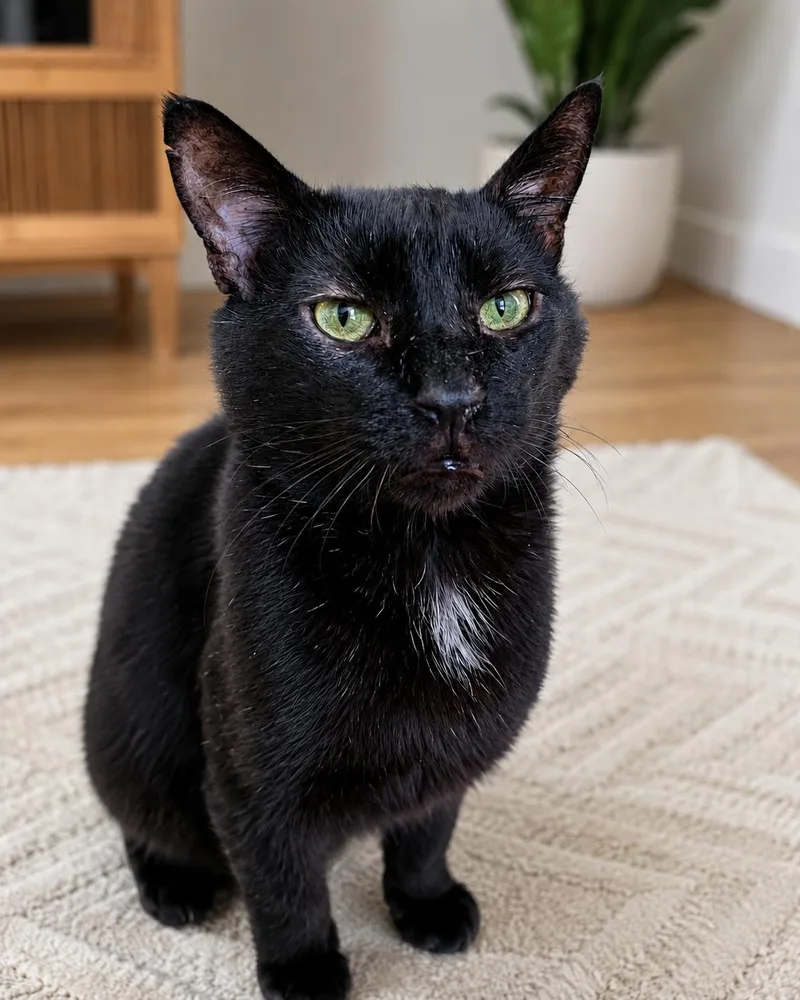 An adult medium-sized male Black Domestic Short Hair cat named Douglas for adoption in Philadelphia, PA