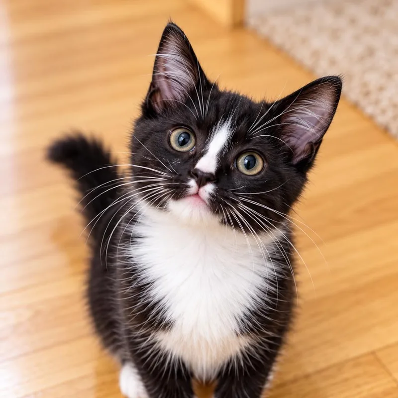 A baby small-sized female Black Domestic Short Hair cat named Sienna for adoption in Silver Spring, MD