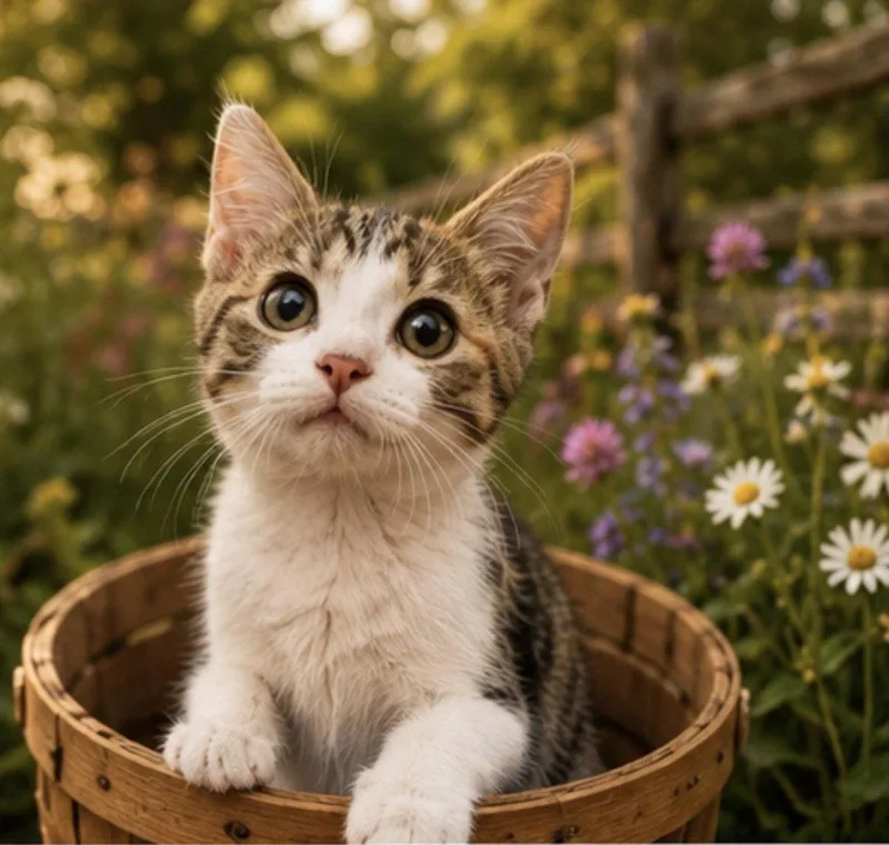 A baby medium-sized female Calico cat named Magnolia for adoption in Cuyahoga Falls, OH