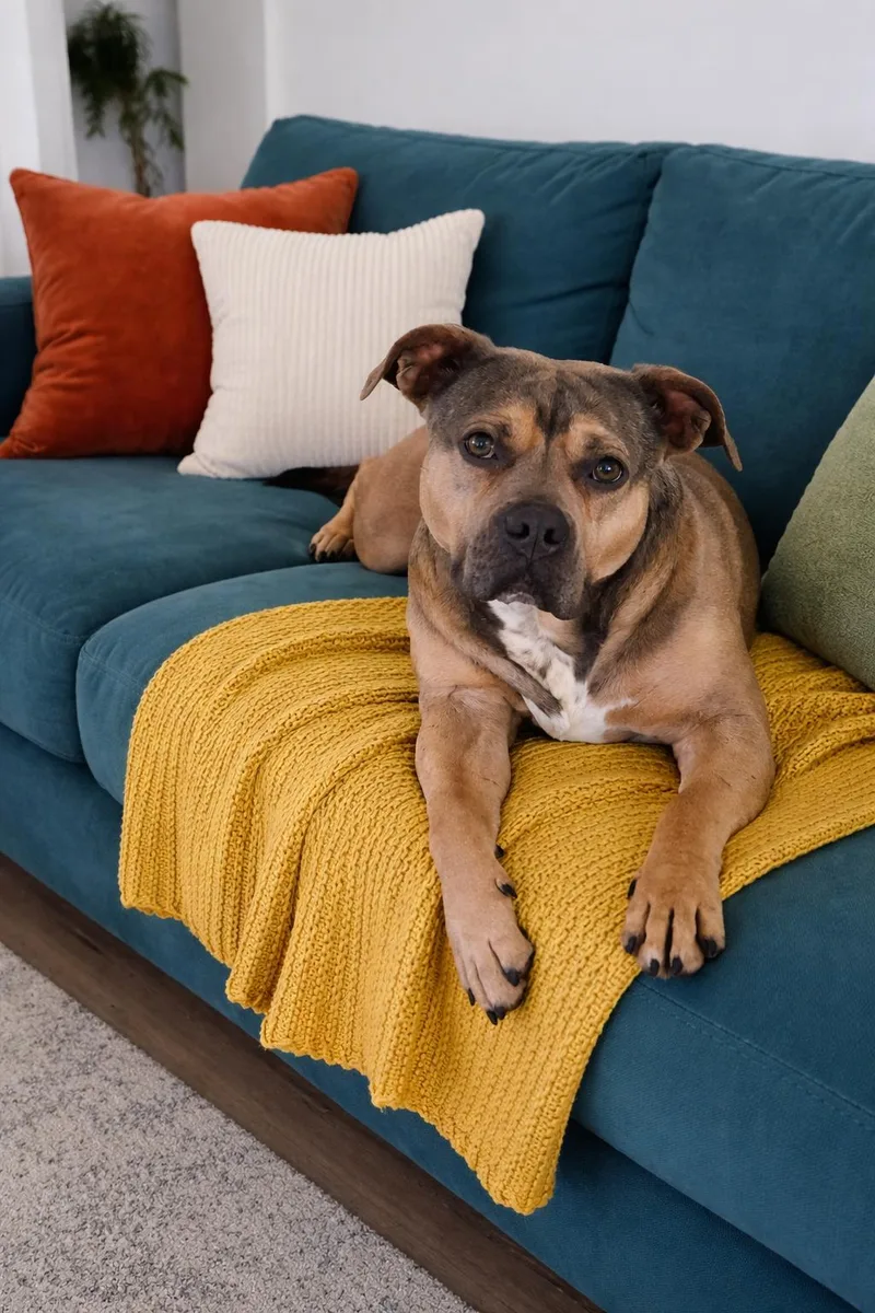 A young medium-sized female Gray / Blue / Silver American Staffordshire Terrier dog named Hershey for adoption in Seguin, TX