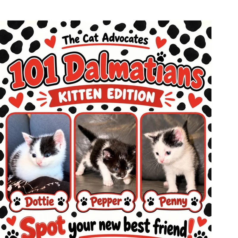 A baby medium-sized female Black & White / Tuxedo Domestic Short Hair cat named Dottie Pepper for adoption in Denver, NC