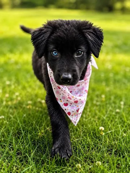 A baby large-sized female Flat-Coated Retriever dog named Summer for adoption in Morton Grove, IL