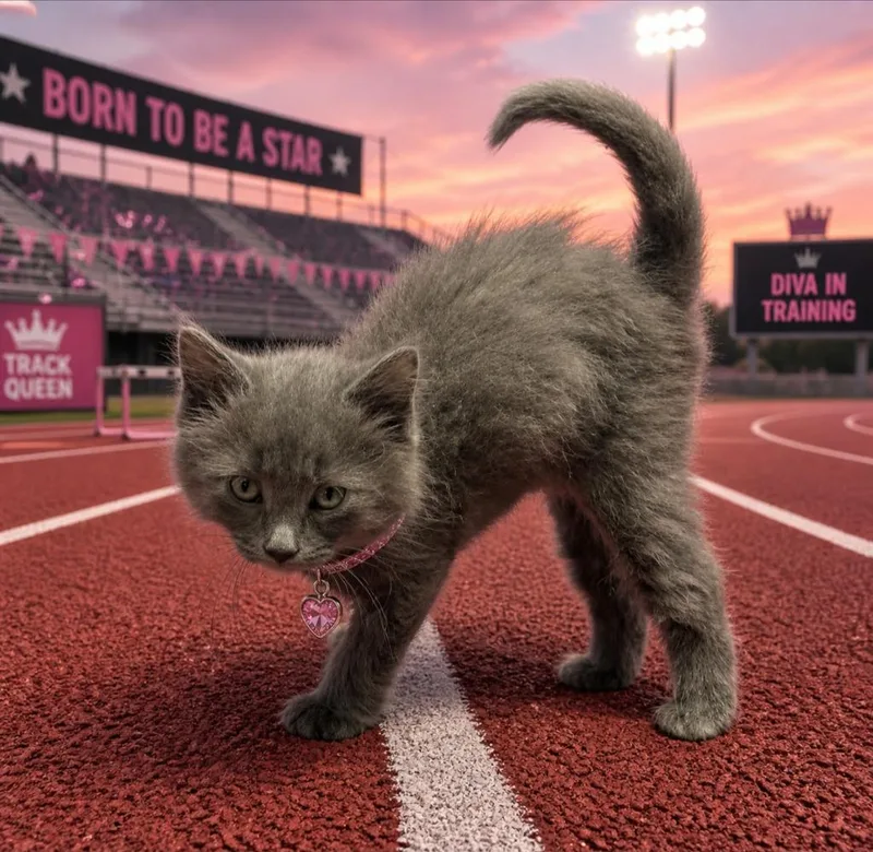A baby small-sized female Domestic Medium Hair cat named Ash for adoption in Washington Court House, OH