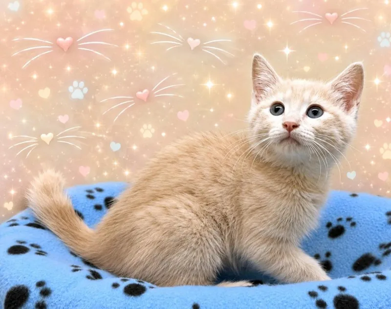 A baby small-sized male Domestic Short Hair cat named Whisker Biscuits for adoption in Washington Court House, OH