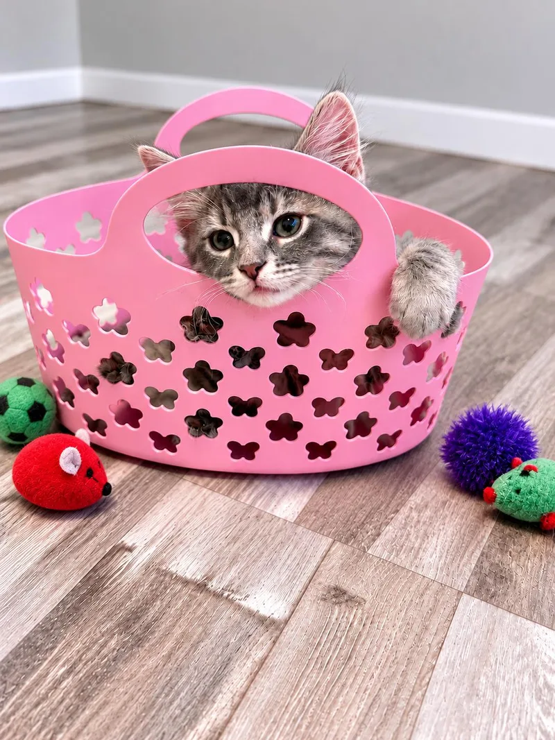 A baby medium-sized female Domestic Medium Hair cat named Annabelle for adoption in Stewartsville, NJ
