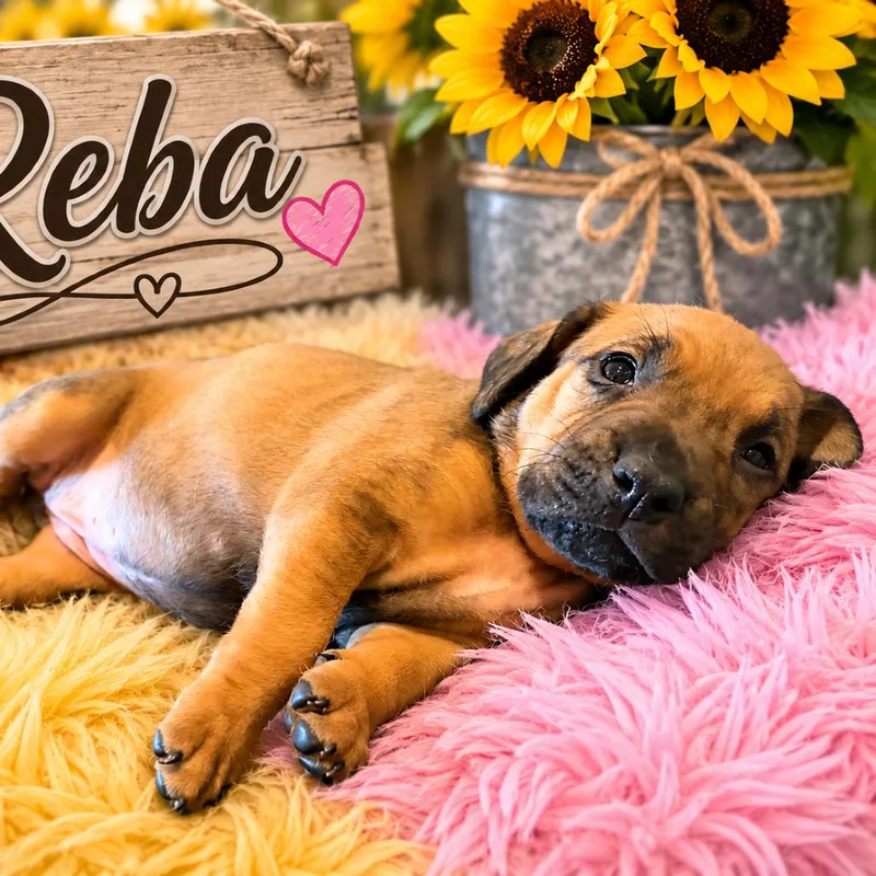 A baby small-sized male Yellow / Tan / Blond / Fawn Mixed Breed dog named Reba for adoption in Enterprise, AL