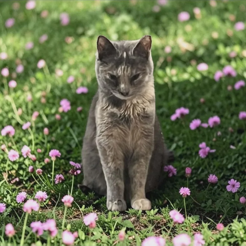 A young medium-sized female Gray / Blue / Silver Russian Blue cat named Bubble for adoption in San Diego, CA