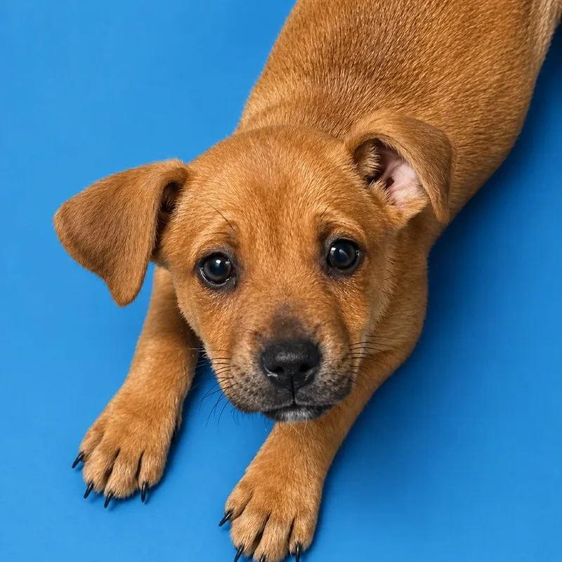 A baby small-sized male Yellow / Tan / Blond / Fawn Beagle dog named Hank for adoption in Binghamton, NY
