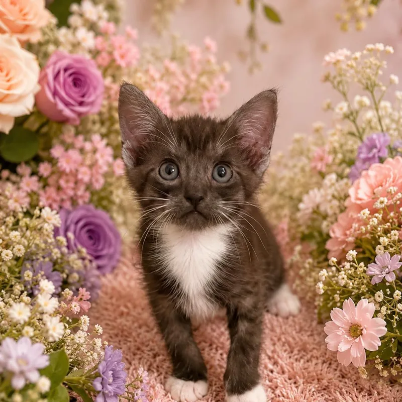 A baby small-sized male Gray / Blue / Silver Domestic Short Hair cat named Jerry for adoption in Miami, FL