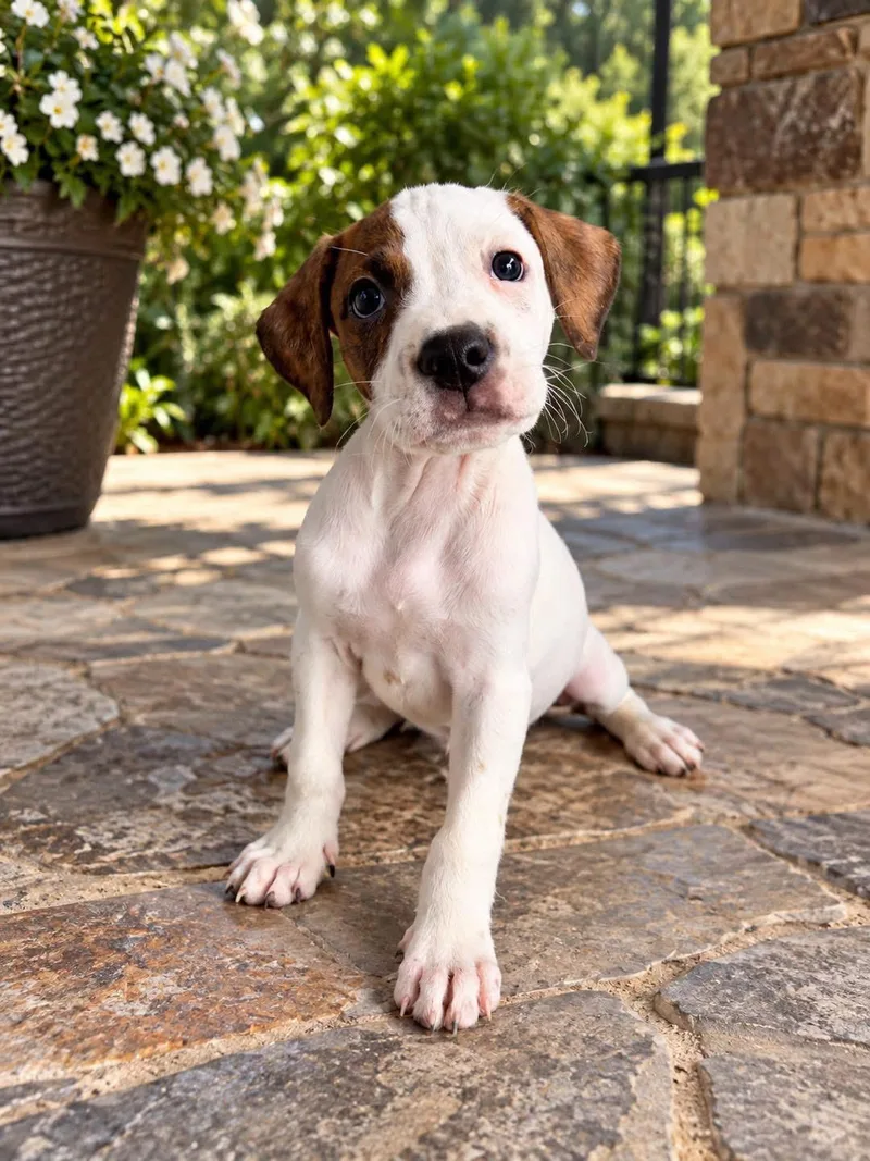 A baby medium-sized male American Bully dog named Oliver for adoption in Lutz, FL