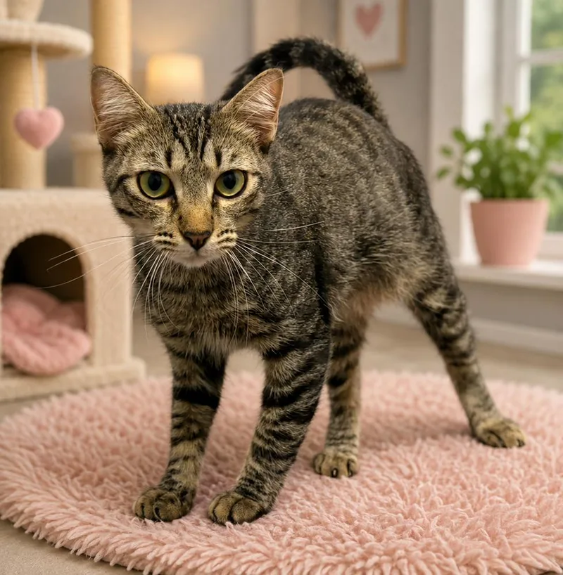 An adult medium-sized female Gray / Blue / Silver Domestic Short Hair cat named Sarabi for adoption in Hudson, NH
