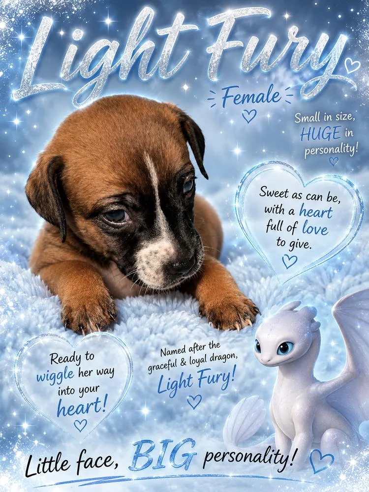 A baby medium-sized female Brown / Chocolate Mixed Breed dog named Light fury for adoption in Mauston, WI