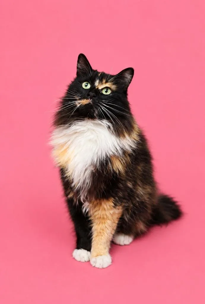 A young medium-sized female Domestic Medium Hair cat named Pelusa for adoption in Detroit, MI