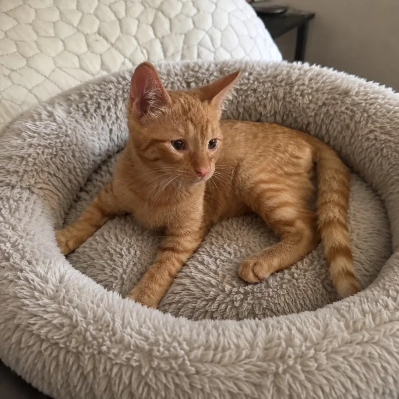 A baby medium-sized male Tabby (Orange / Red) Tabby cat named Dillon for adoption in Wyandotte, MI