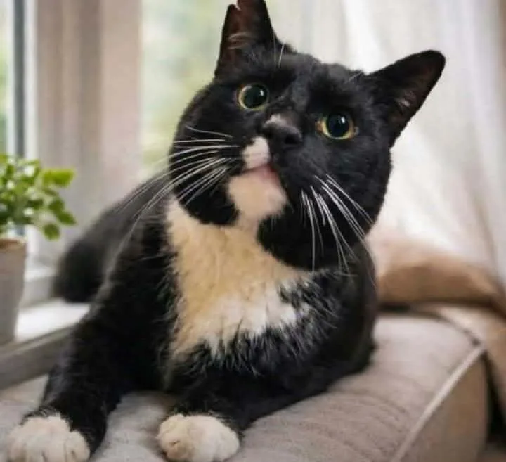 An adult medium-sized male Black & White / Tuxedo Domestic Short Hair cat named Ringo for adoption in Springfield, PA