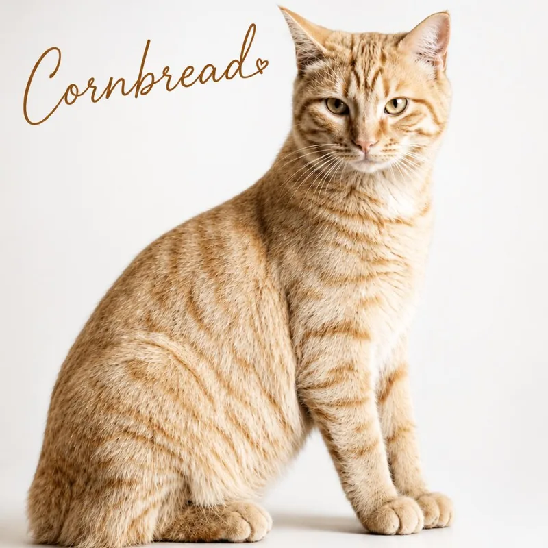 A young medium-sized female Orange / Red Domestic Short Hair cat named Cornbread C for adoption in Lebanon, TN