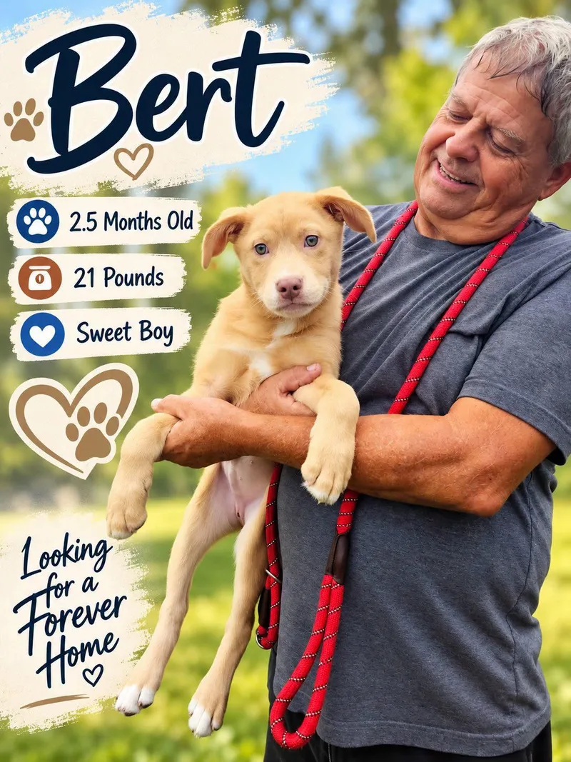A baby large-sized male Labrador Retriever dog named Bert for adoption in Fort Worth, TX
