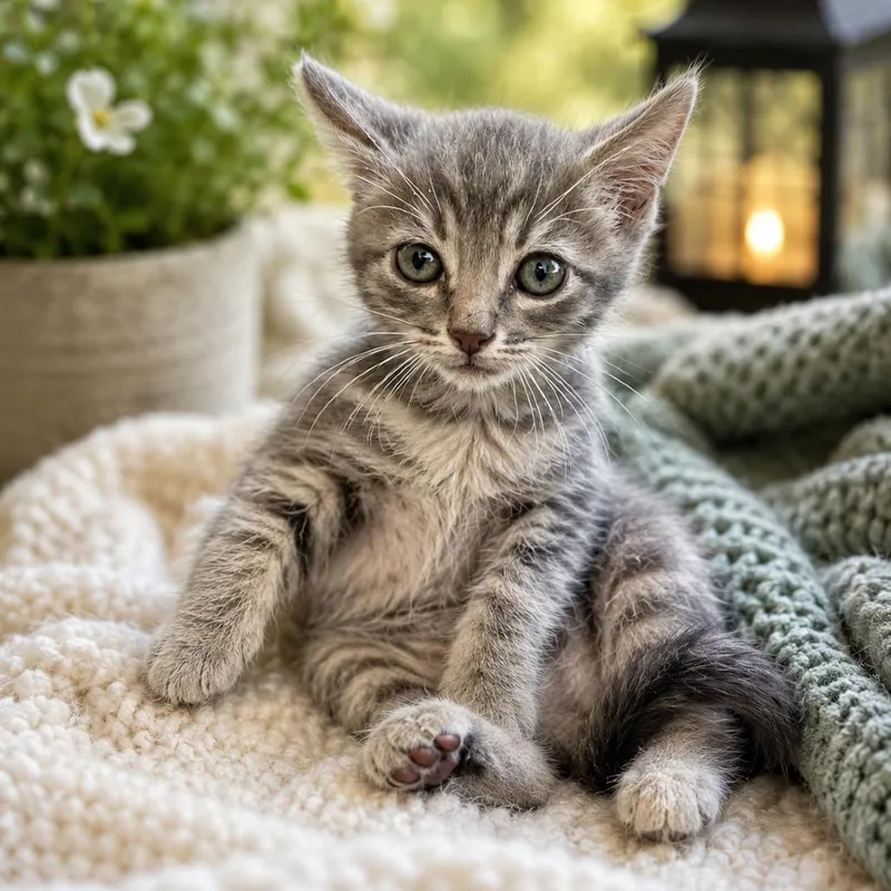 A baby small-sized male Gray / Blue / Silver Domestic Short Hair cat named Tank for adoption in Tucson, AZ