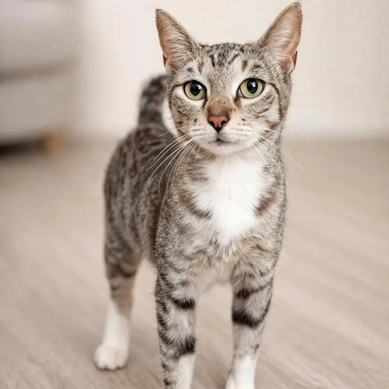 A young medium-sized female Tabby (Gray / Blue / Silver) American Shorthair cat named Tawnie for adoption in Houston, TX
