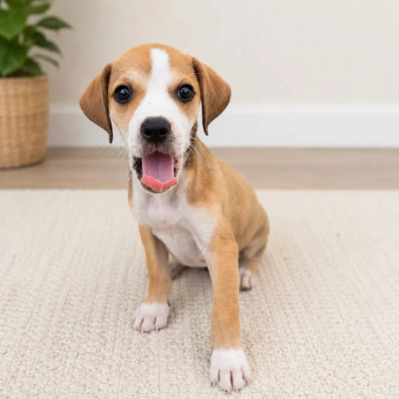 A young medium-sized female Apricot / Beige Beagle dog named Ivy for adoption in Brownsville, TX