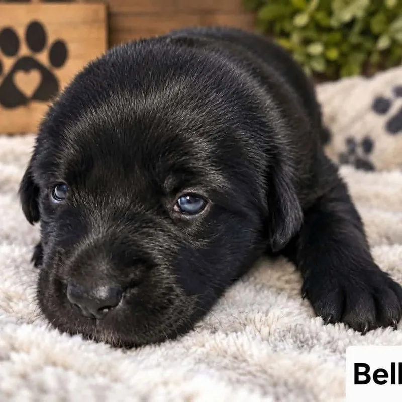 A baby large-sized male Chocolate Labrador Retriever dog named Belle for adoption in Grand Bay, AL