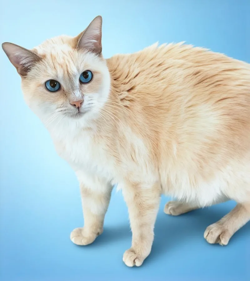 A senior medium-sized female Flame Point Siamese cat named Pandora for adoption in Tarzana, CA