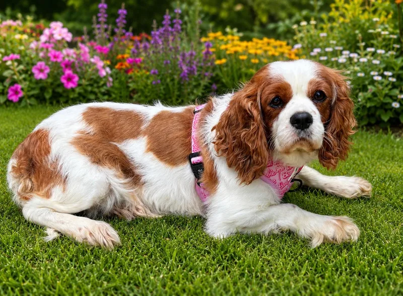An adult medium-sized female Cavalier King Charles Spaniel dog named Cannoli for adoption in Havertown, PA