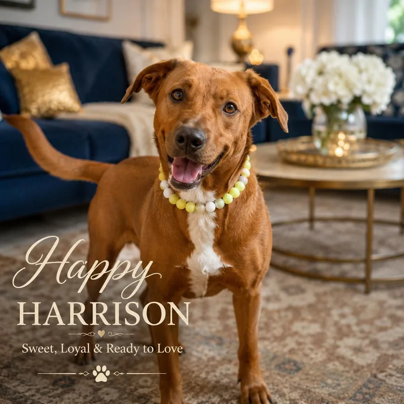 A young small-sized female Golden Labrador Retriever dog named Happy Harrison for adoption in Farmington, MO
