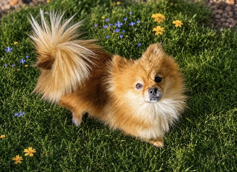 A young small-sized female Red / Chestnut / Orange Pomeranian dog named Honey Bun for adoption in Scottsdale, AZ