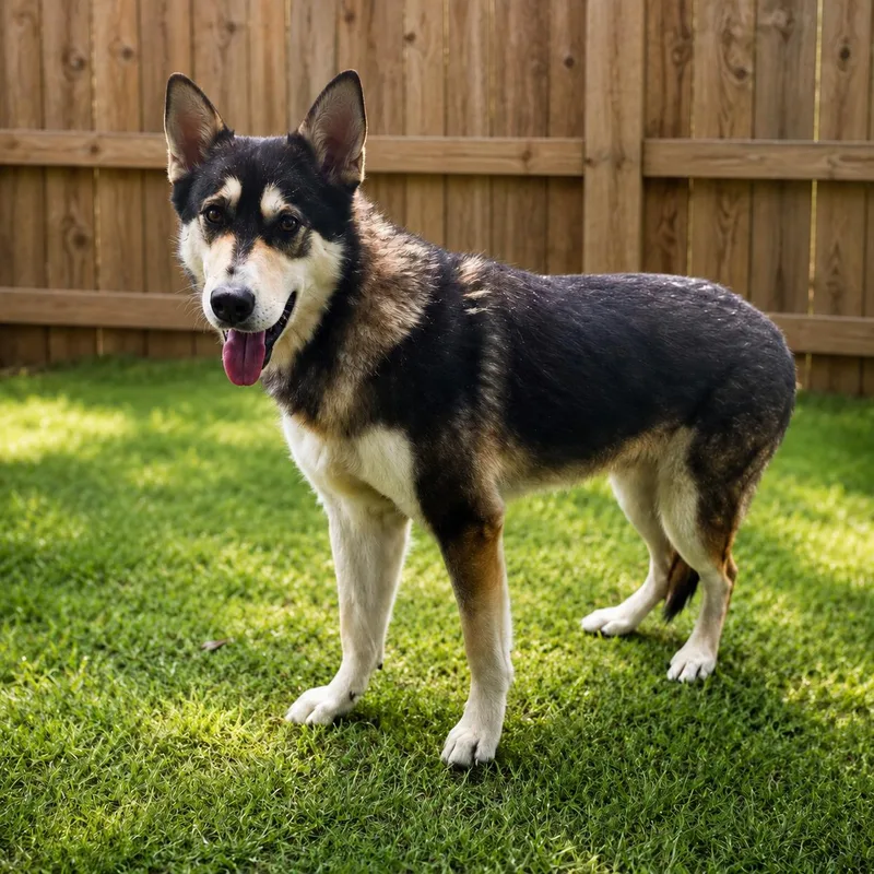 A young medium-sized male Black Husky dog named Thor for adoption in Houston, TX