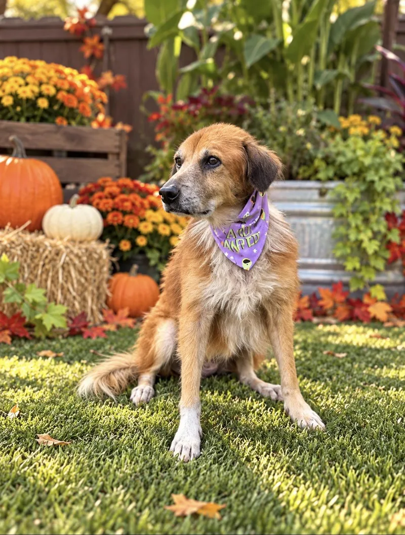 A senior medium-sized female Red / Chestnut / Orange Border Collie dog named Lassie for adoption in San Antonio, TX