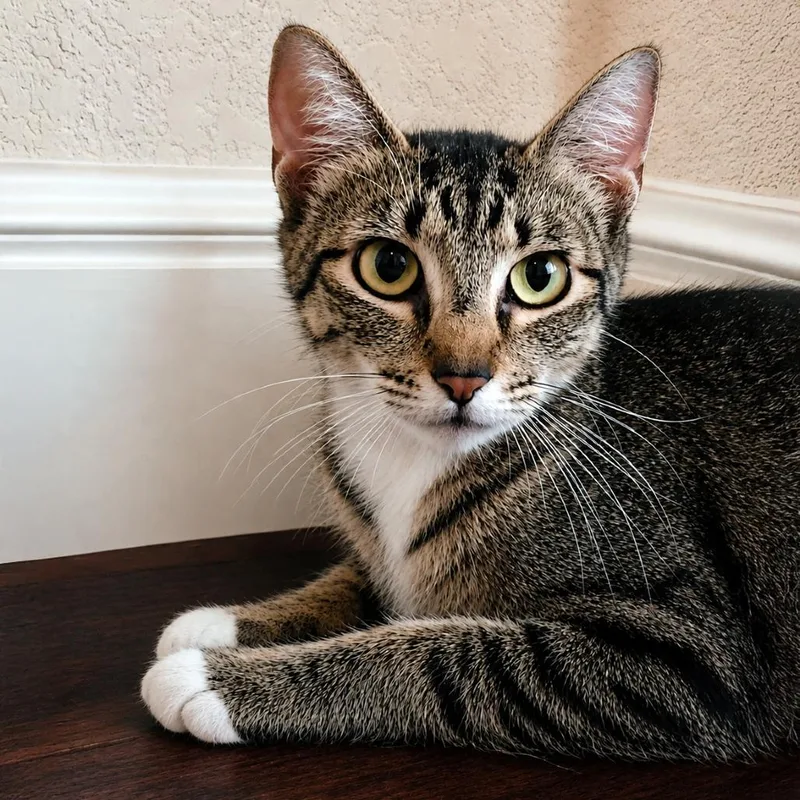 An adult medium-sized female Brown / Chocolate Domestic Short Hair cat named Pearl for adoption in Austin, TX