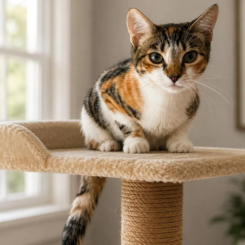 A young small-sized female Calico Domestic Short Hair cat named Salsa for adoption in Tustin, CA