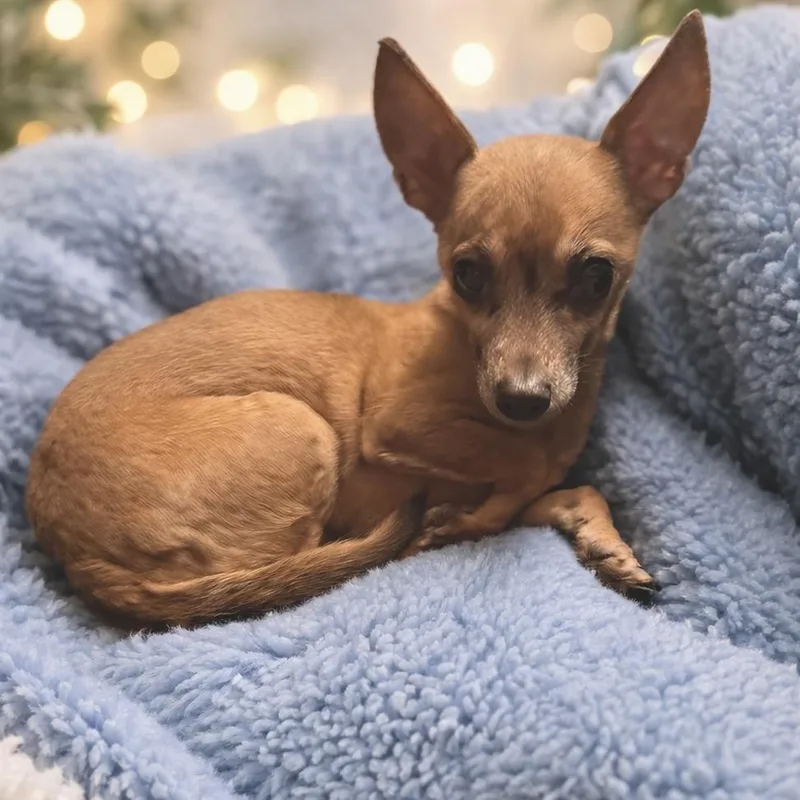A senior small-sized male Brown / Chocolate Chihuahua dog named "big" Lou for adoption in Hudson, IL