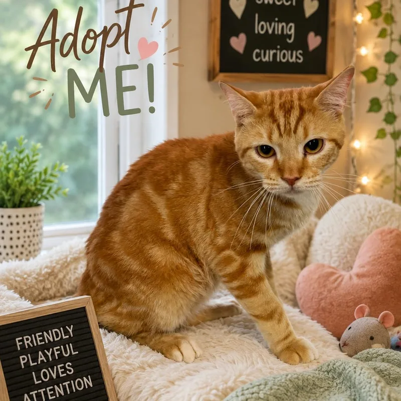 A young medium-sized male Orange & White Domestic Short Hair cat named Ed Sheeran for adoption in Anderson, SC
