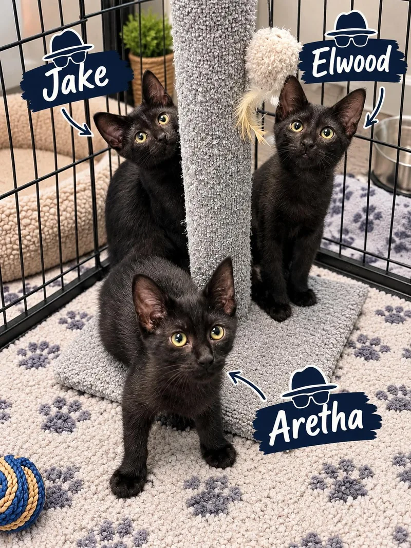 A young medium-sized male Domestic Short Hair cat named Jake Elwood Aretha for adoption in Murrells Inlet, SC