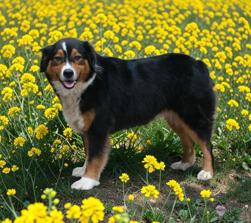 An adult large-sized female Tricolor (Brown, Black, & White) Australian Shepherd dog named Riley for adoption in Pulaski, TN