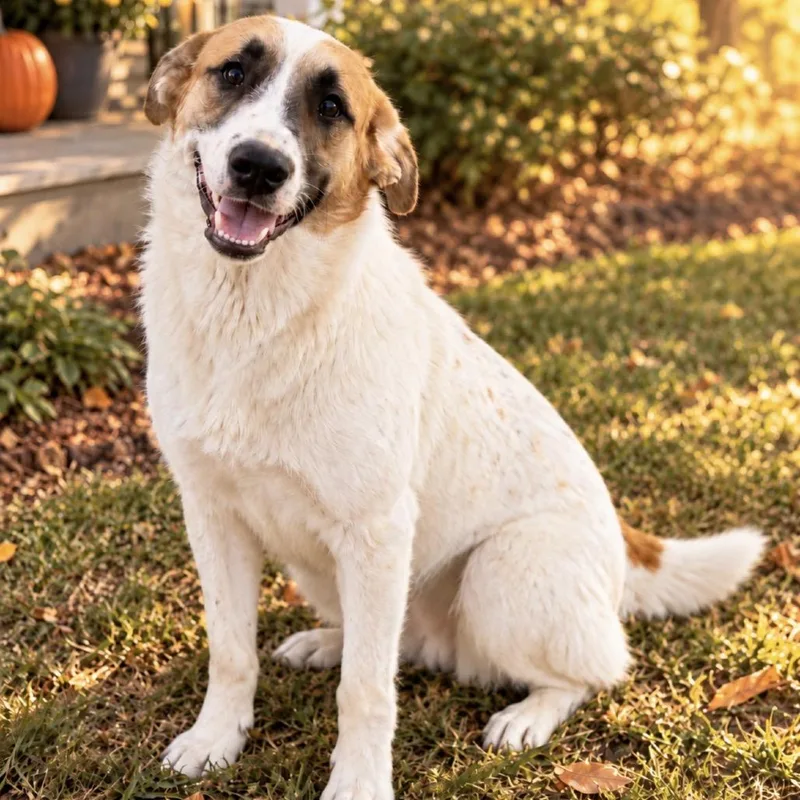 A young medium-sized female White / Cream Great Pyrenees dog named Sasha for adoption in Sequatchie, TN