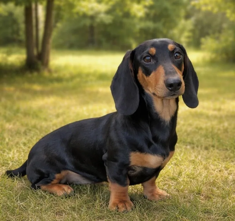 A young small-sized male Brown / Chocolate Dachshund dog named Frankie for adoption in Washington, DC