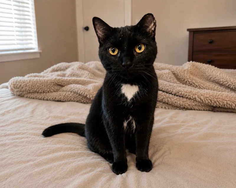 An adult medium-sized female Black Domestic Short Hair cat named Juno for adoption in Sioux Falls, SD