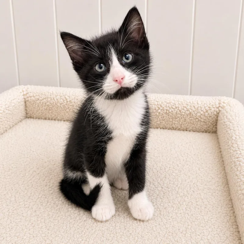 A baby small-sized female Black Domestic Short Hair cat named Bianca for adoption in Redwood Falls, MN