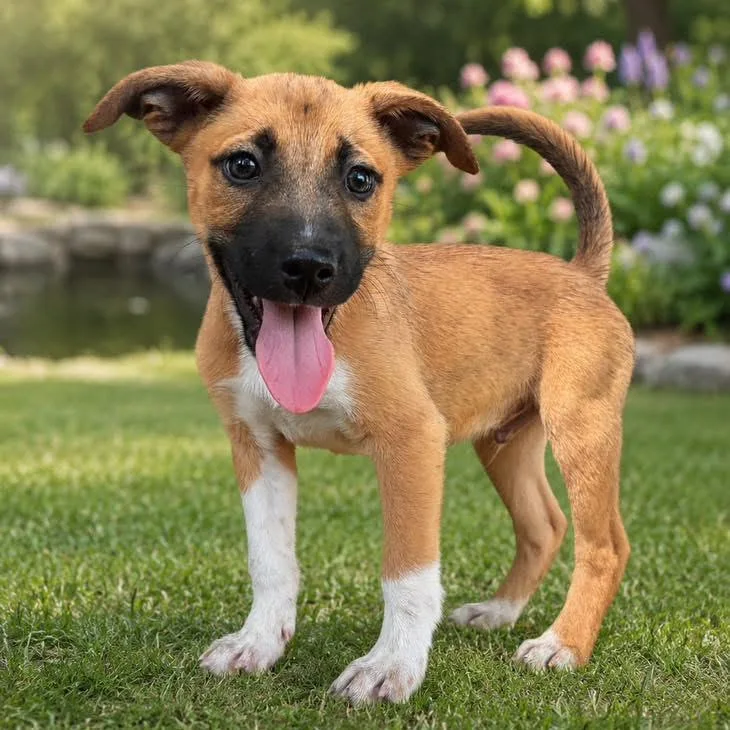 A baby medium-sized male Yellow / Tan / Blond / Fawn Mixed Breed dog named Rango for adoption in Bend, OR