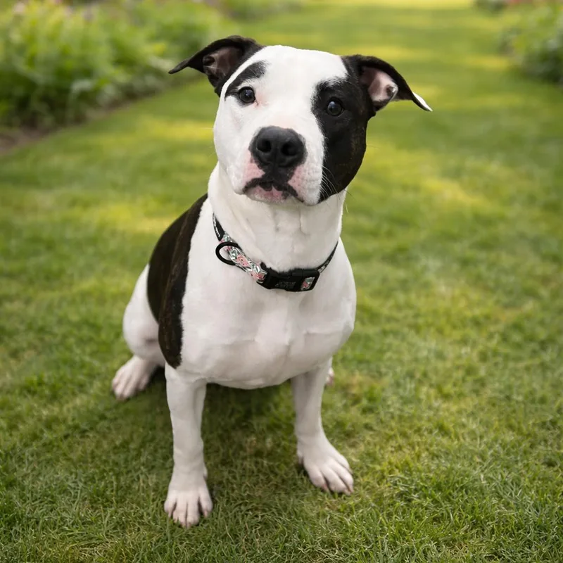 A young medium-sized female Bicolor Pit Bull Terrier dog named Prinny for adoption in Weirton, WV