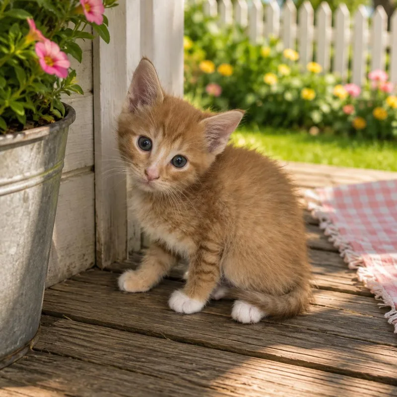 A baby small-sized male Orange / Red Domestic Short Hair cat named Colby for adoption in Walnut Cove, NC
