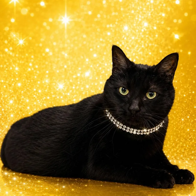 An adult large-sized female Black Domestic Short Hair cat named Pasta for adoption in Binghamton, NY