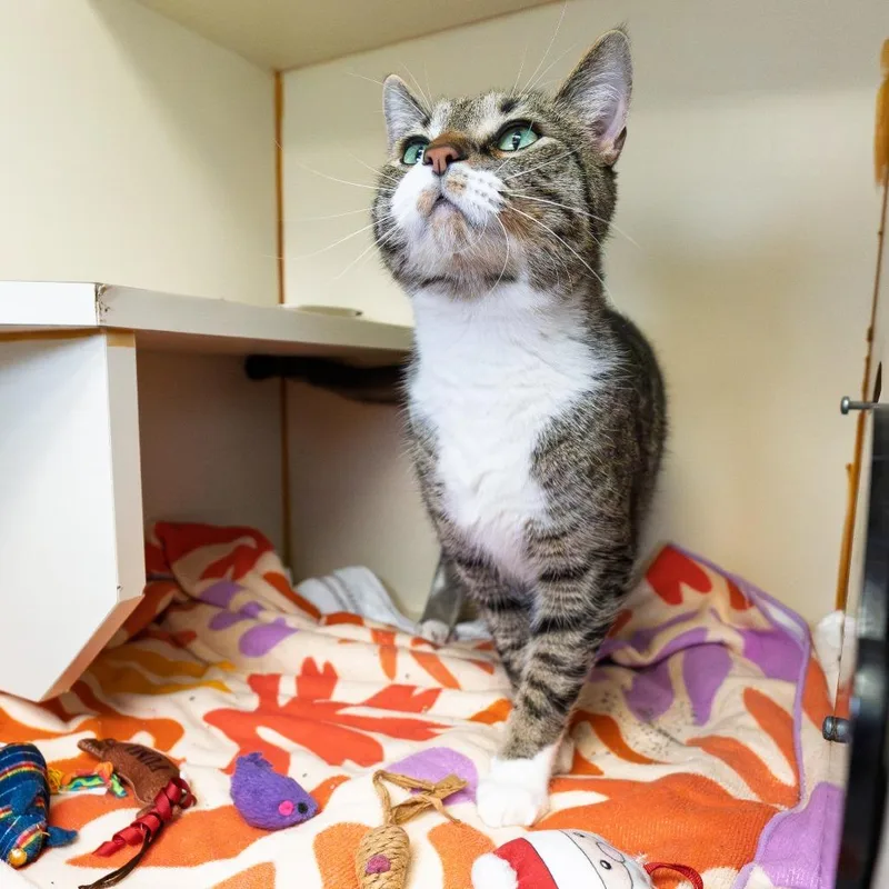 An adult medium-sized male Black Domestic Short Hair cat named Simba for adoption in South Elgin, IL